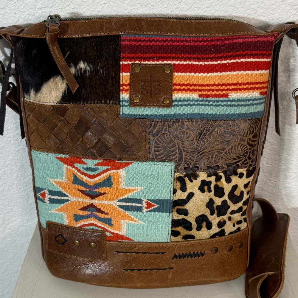 Sts Ranchwear Remnants Patchwork Leather Mailbag … - image 2